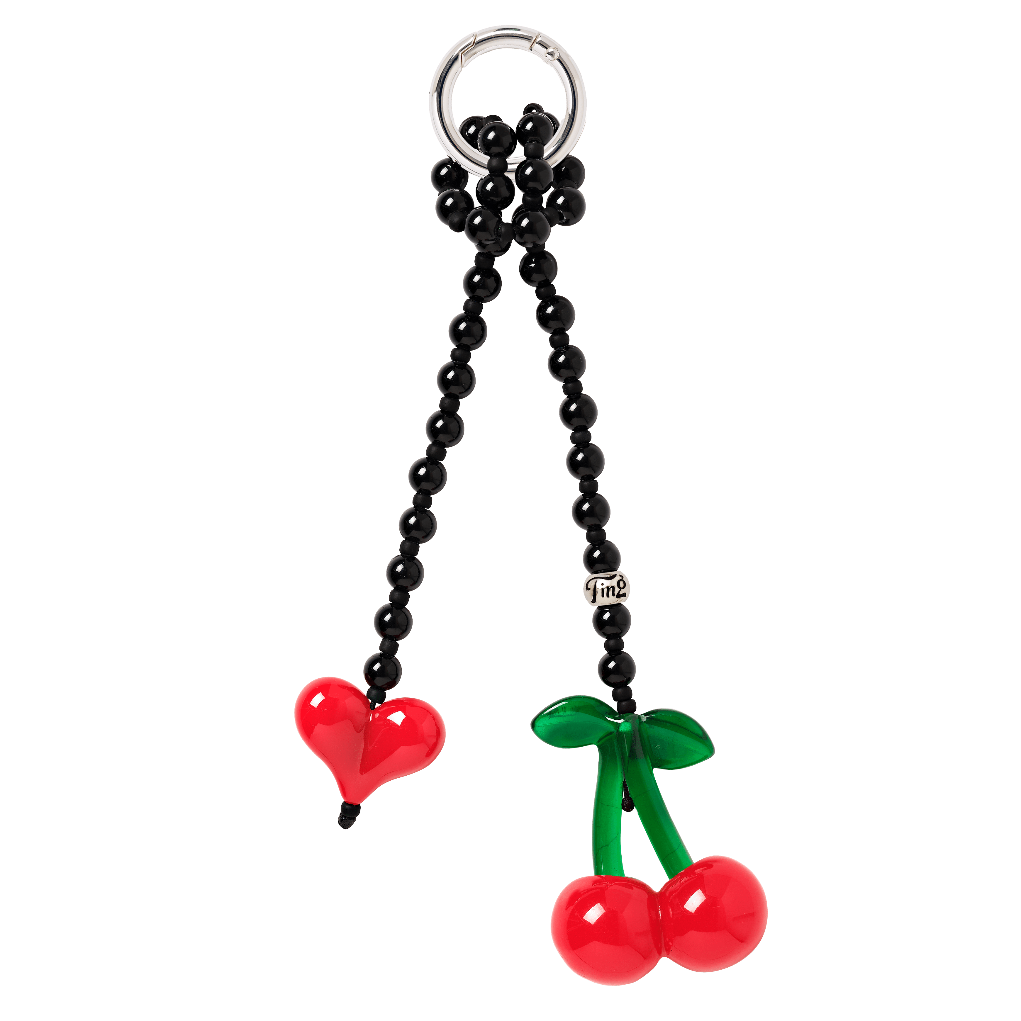Cherry Drop Obsidian Bag Charm