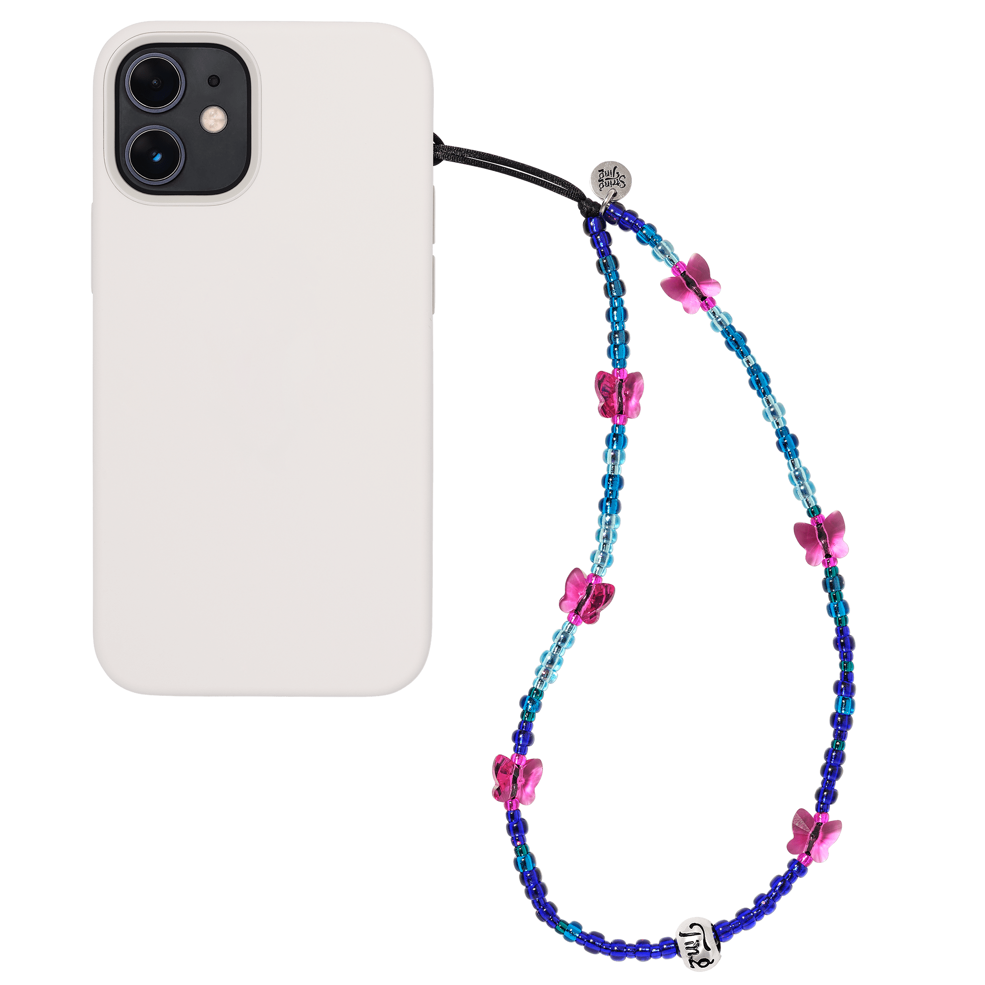 Ice Blue Flutter Wristlet Phone Strap