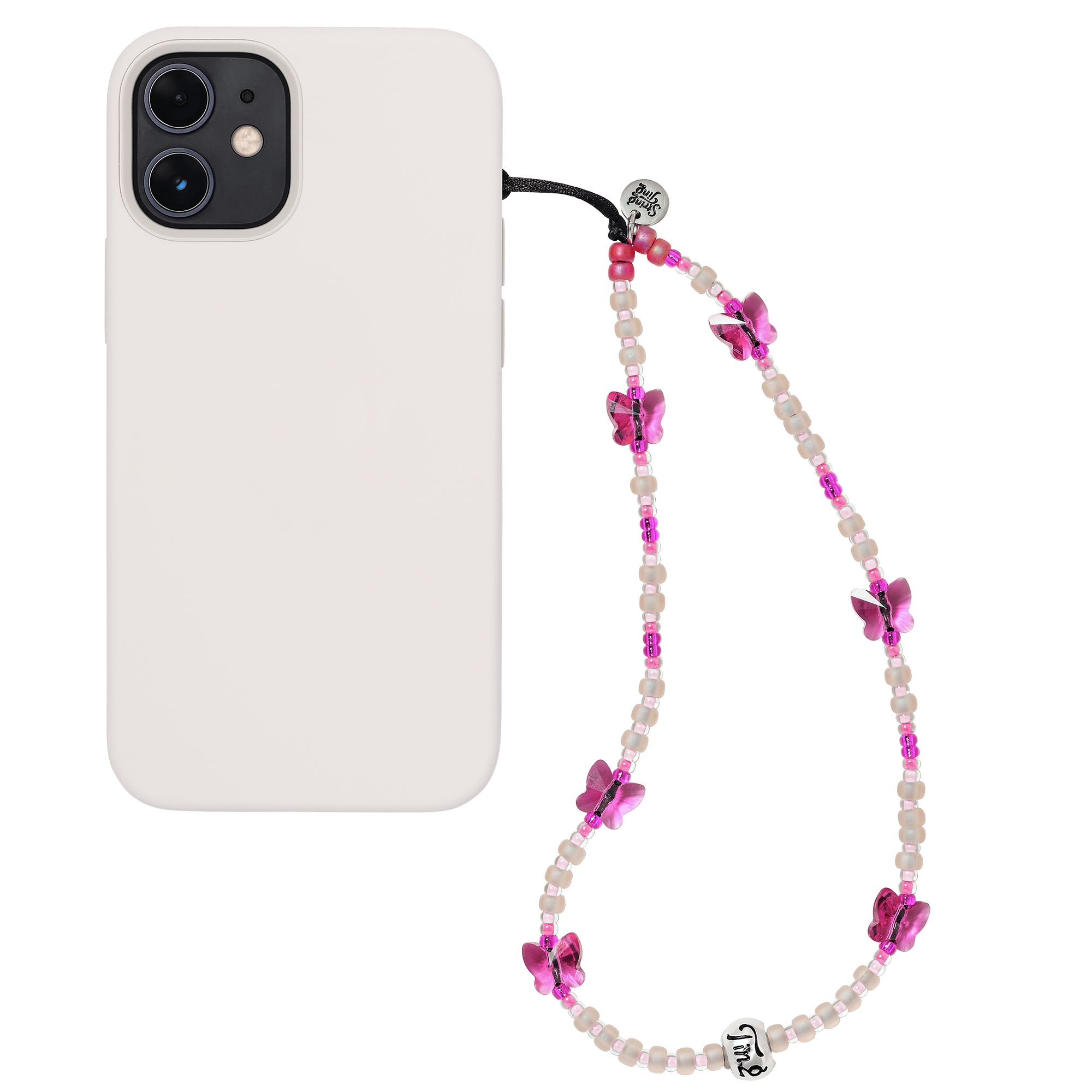 Ice Pink Flutter Wristlet Phone Strap