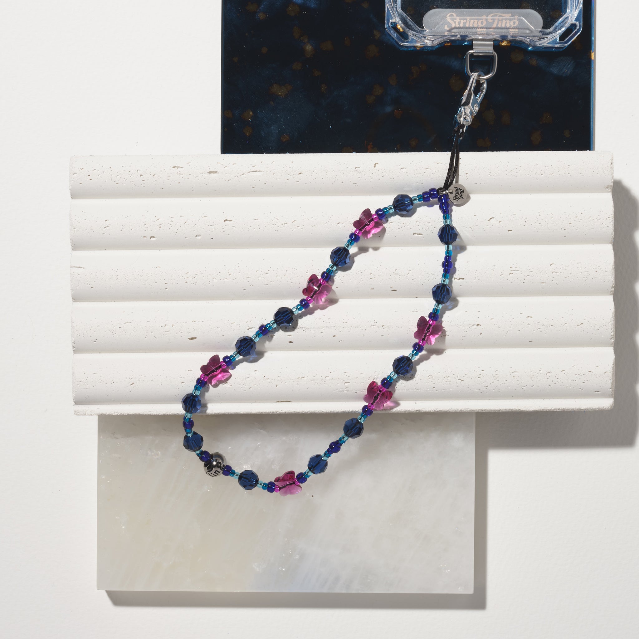 Ice Blue Flutter Drip Wristlet Phone Strap