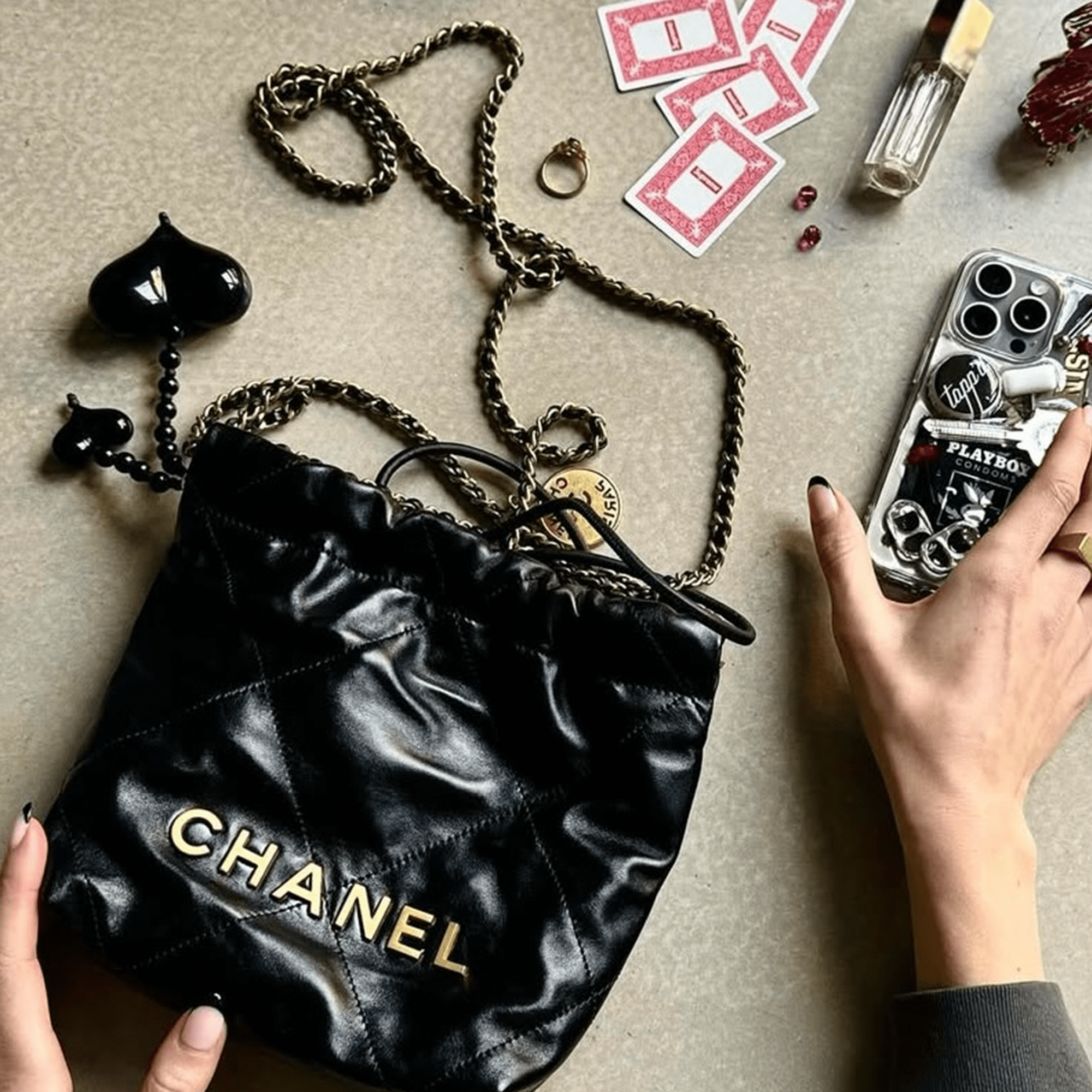 Big Love Obsidian Shorty Bag Charm