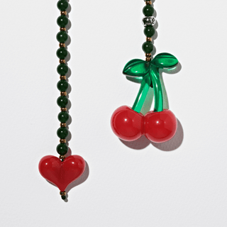 Cherry Drop Jade Bag Charm