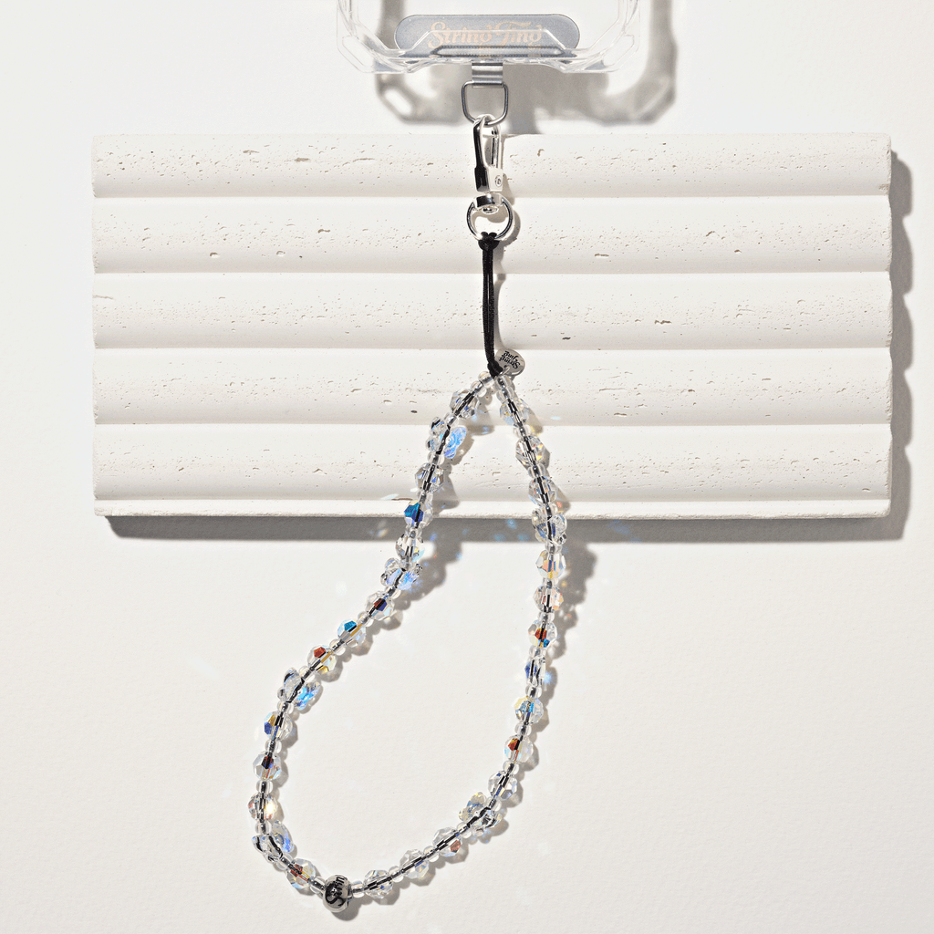 Flutter Drip Crystal Wristlet Phone Strap | String Ting