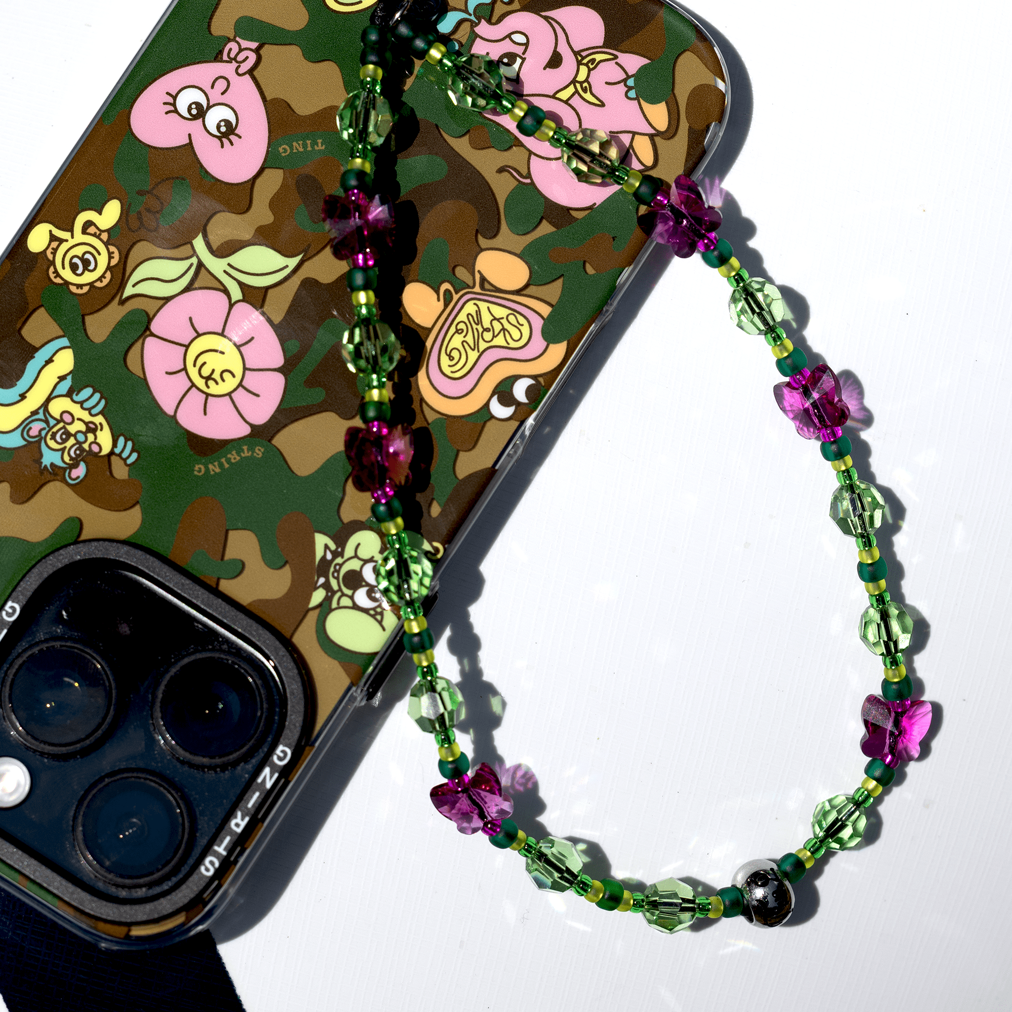 Ice Green Flutter Drip Wristlet Phone Strap
