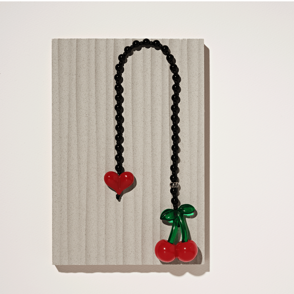 Cherry Drop Obsidian Bag Charm | String Ting® Official