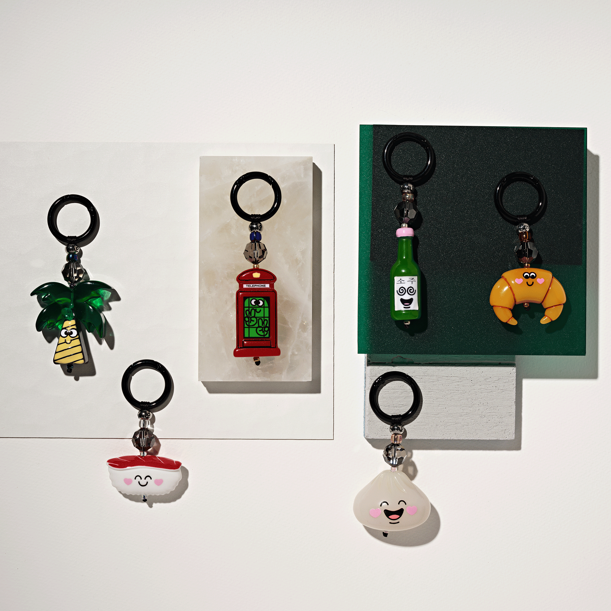 Sunset Palm Drop Bag Charm
