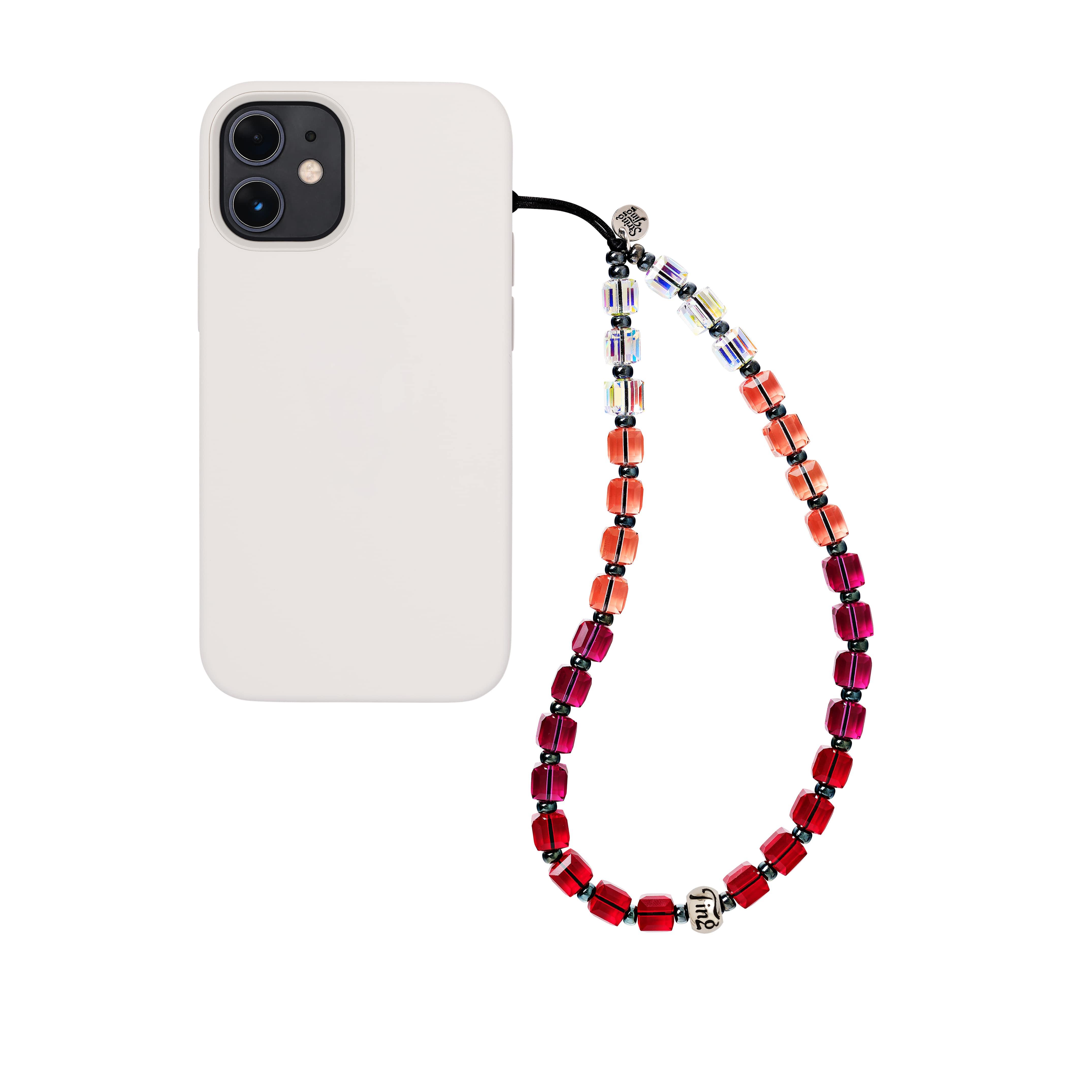 Rosewater Drip Crystal Wristlet Phone Strap – String Ting London