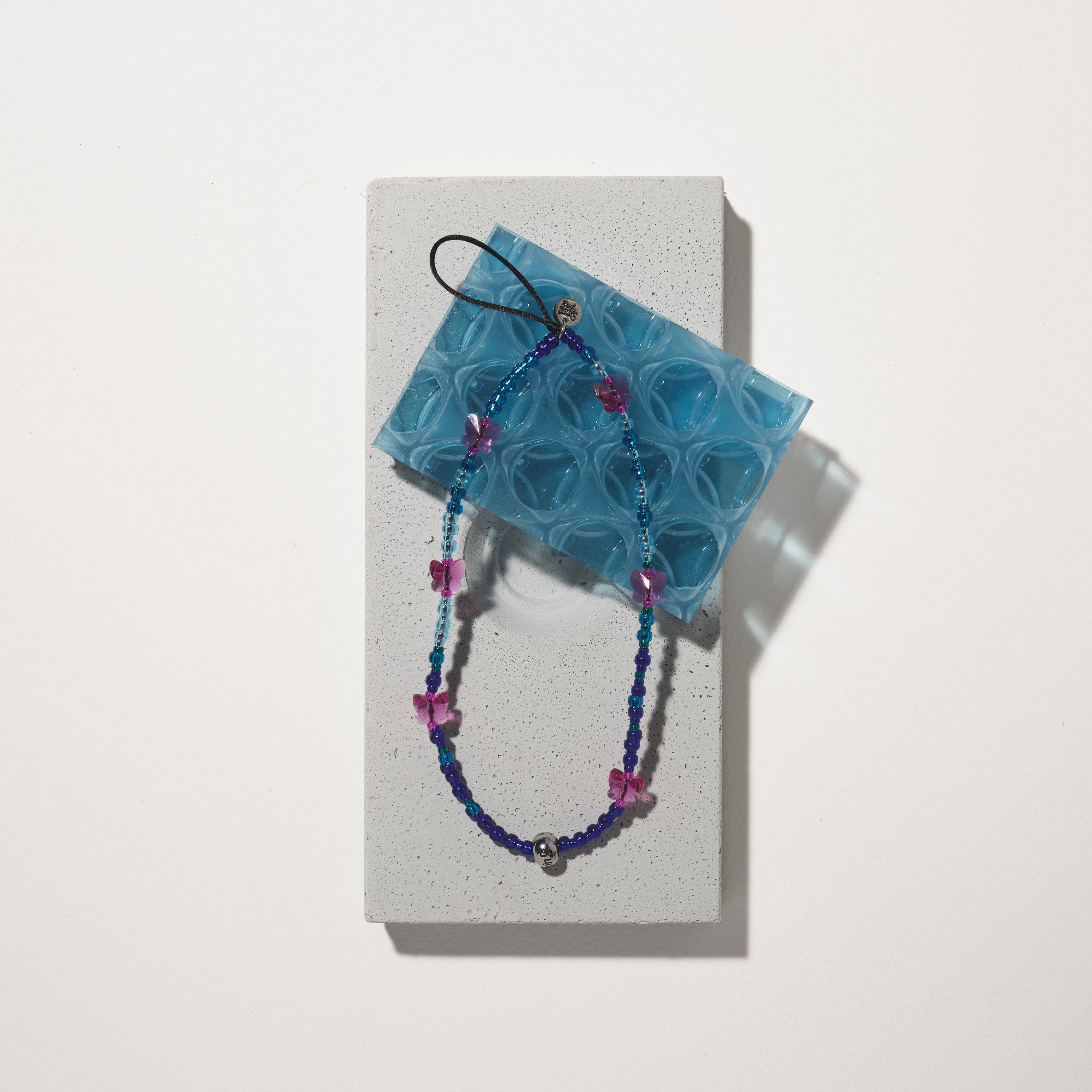 Ice Blue Flutter Wristlet Phone Strap
