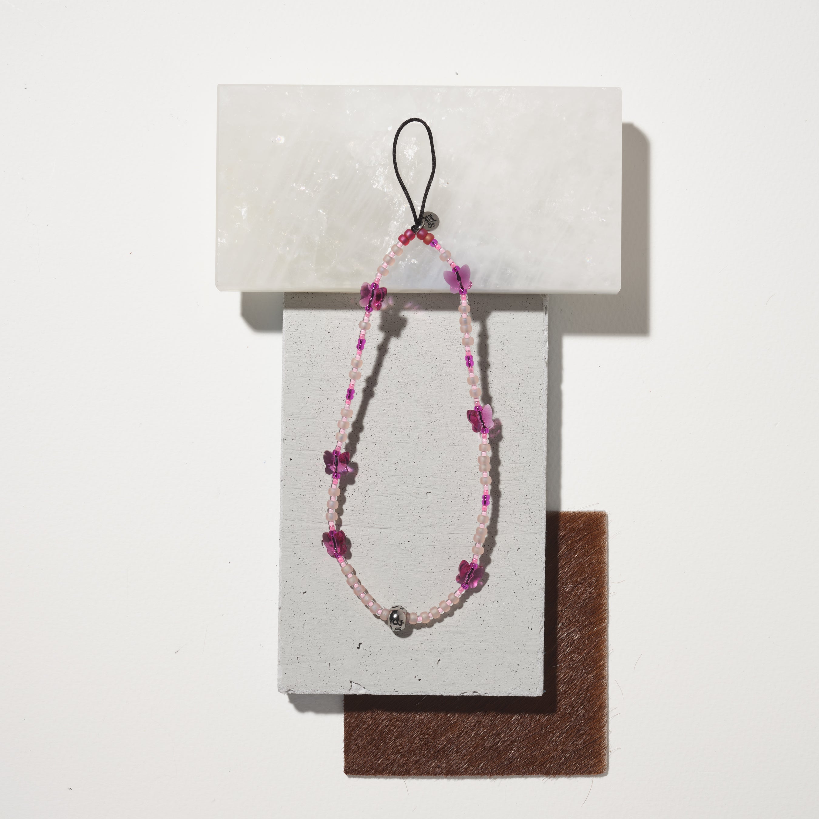 Ice Pink Flutter Wristlet Phone Strap