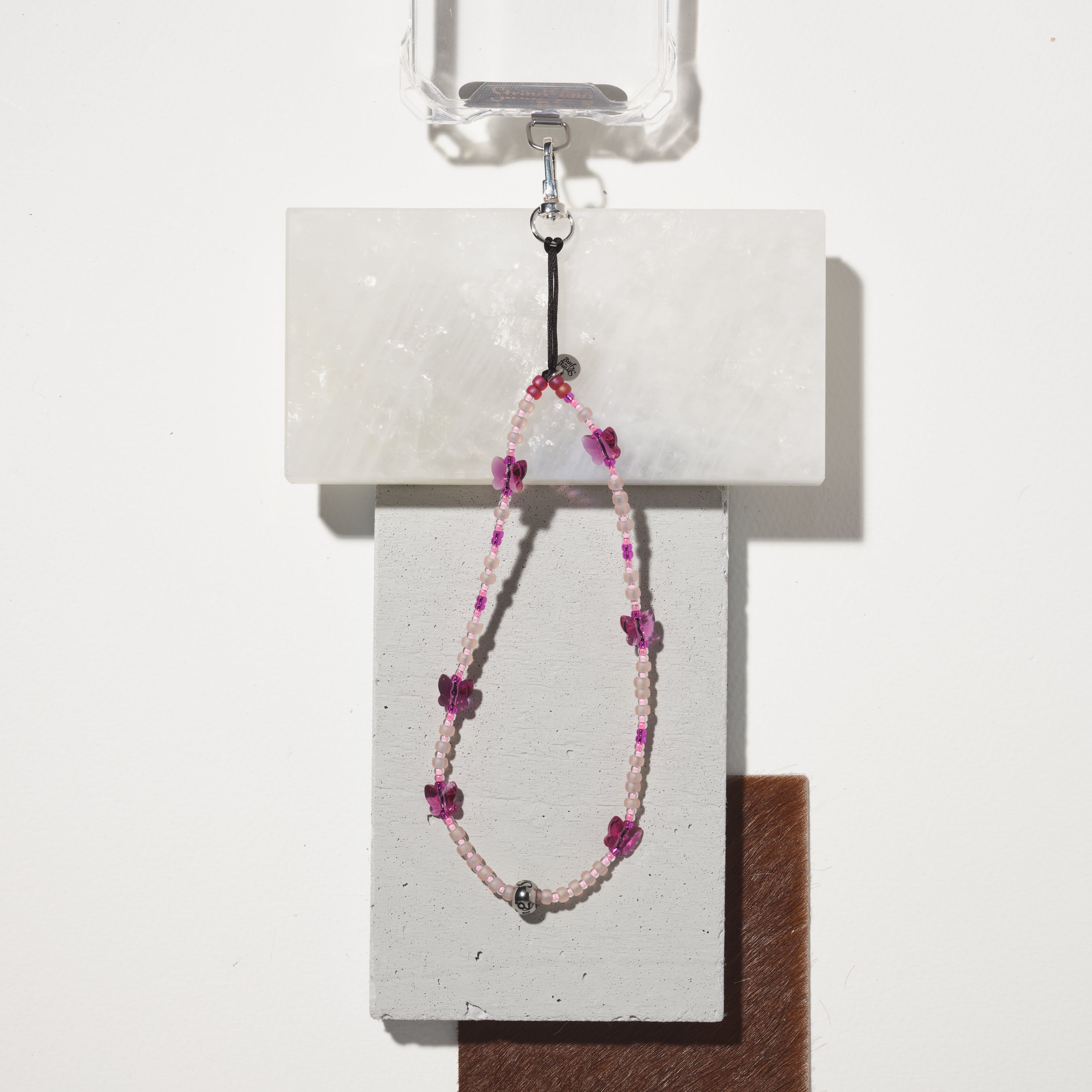Ice Pink Flutter Drip Wristlet Phone Strap