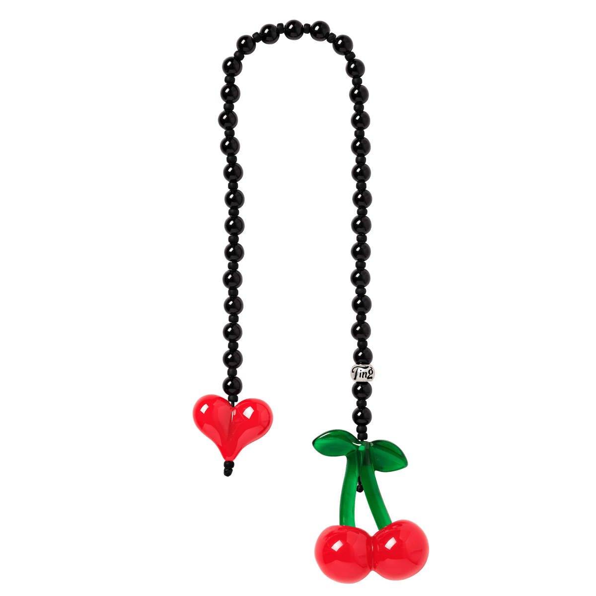 関税送料込【String Ting】Cherry Drop Obsidian バッグチャーム Cherry Drop Obsidian Bag Charm