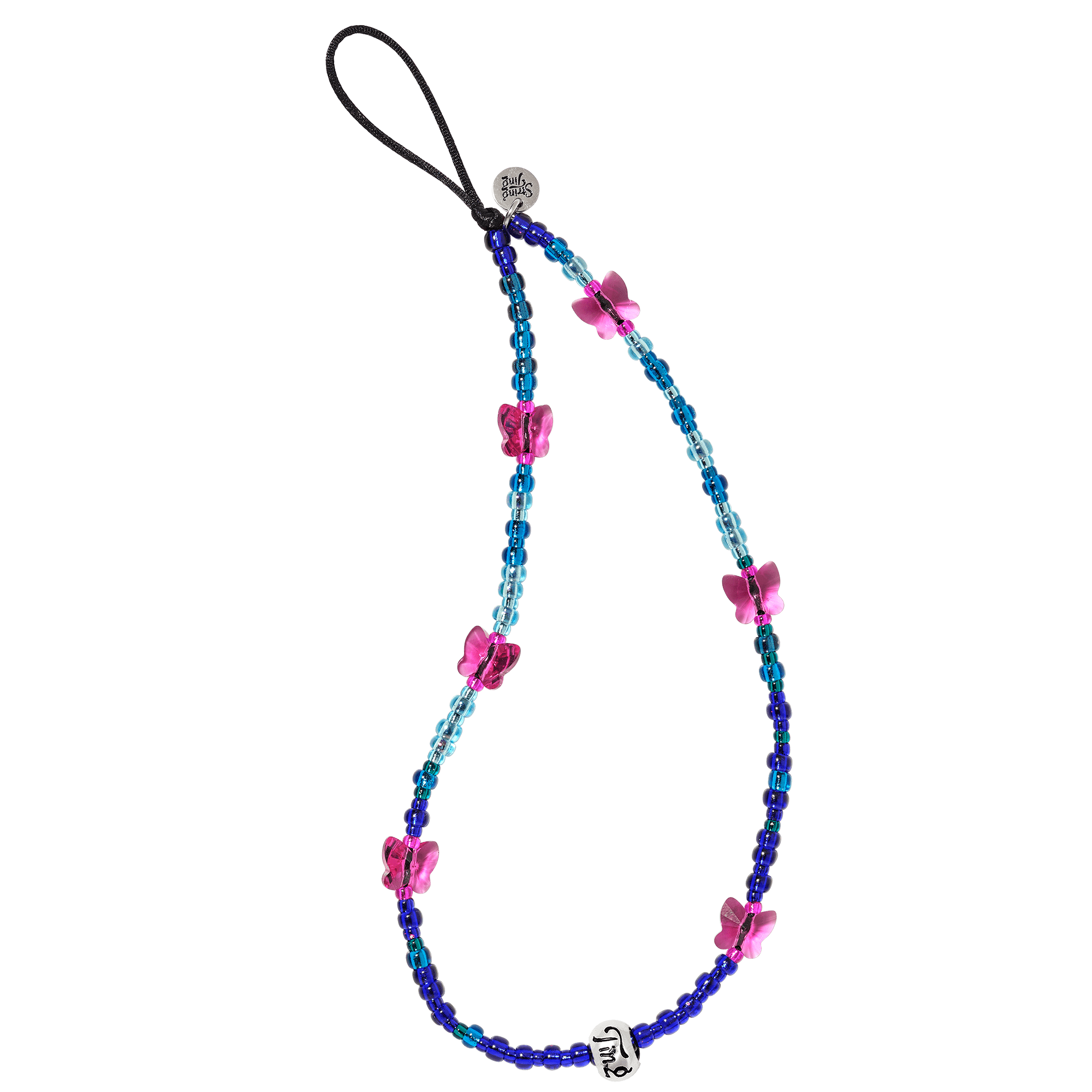 Ice Blue Flutter Wristlet Phone Strap