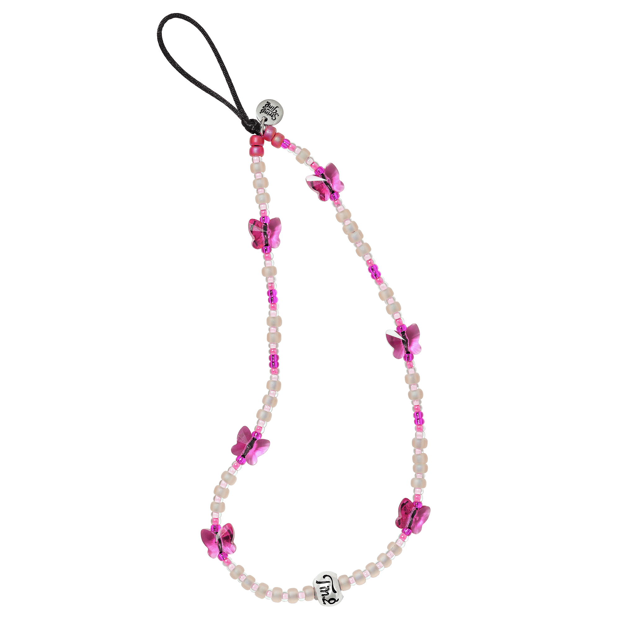 Ice Pink Flutter Wristlet Phone Strap