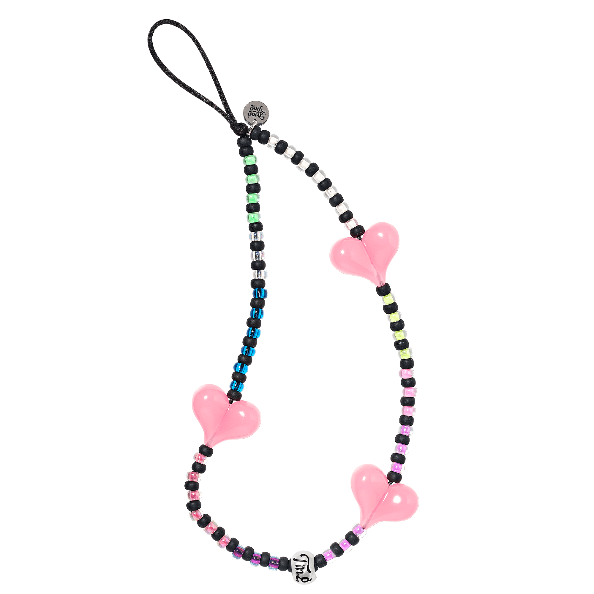 【STRING TING】 CANDY LOVE HEART WRISTLET PHONE STRAP Hearts
