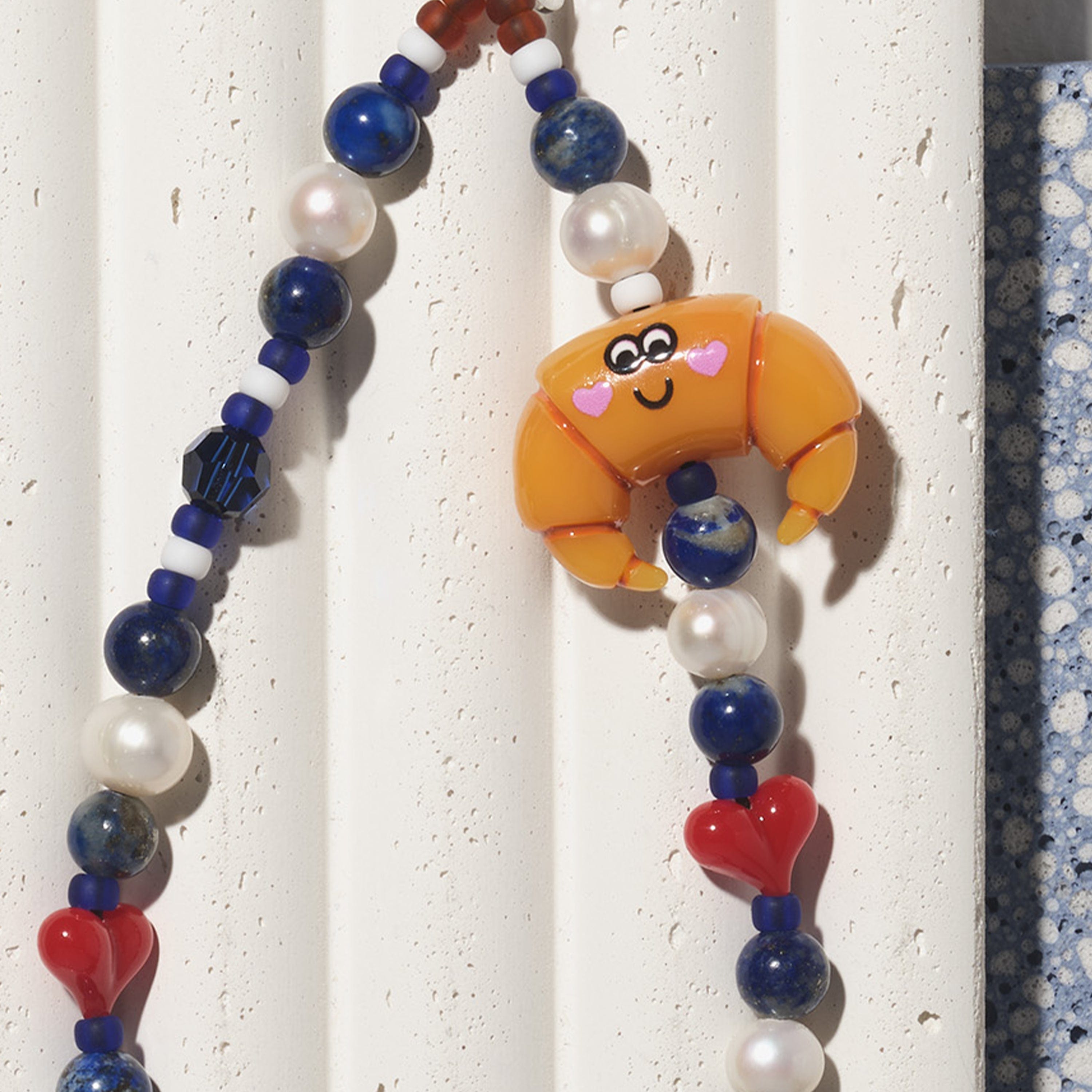 Monsieur Croissant Wristlet Phone Strap