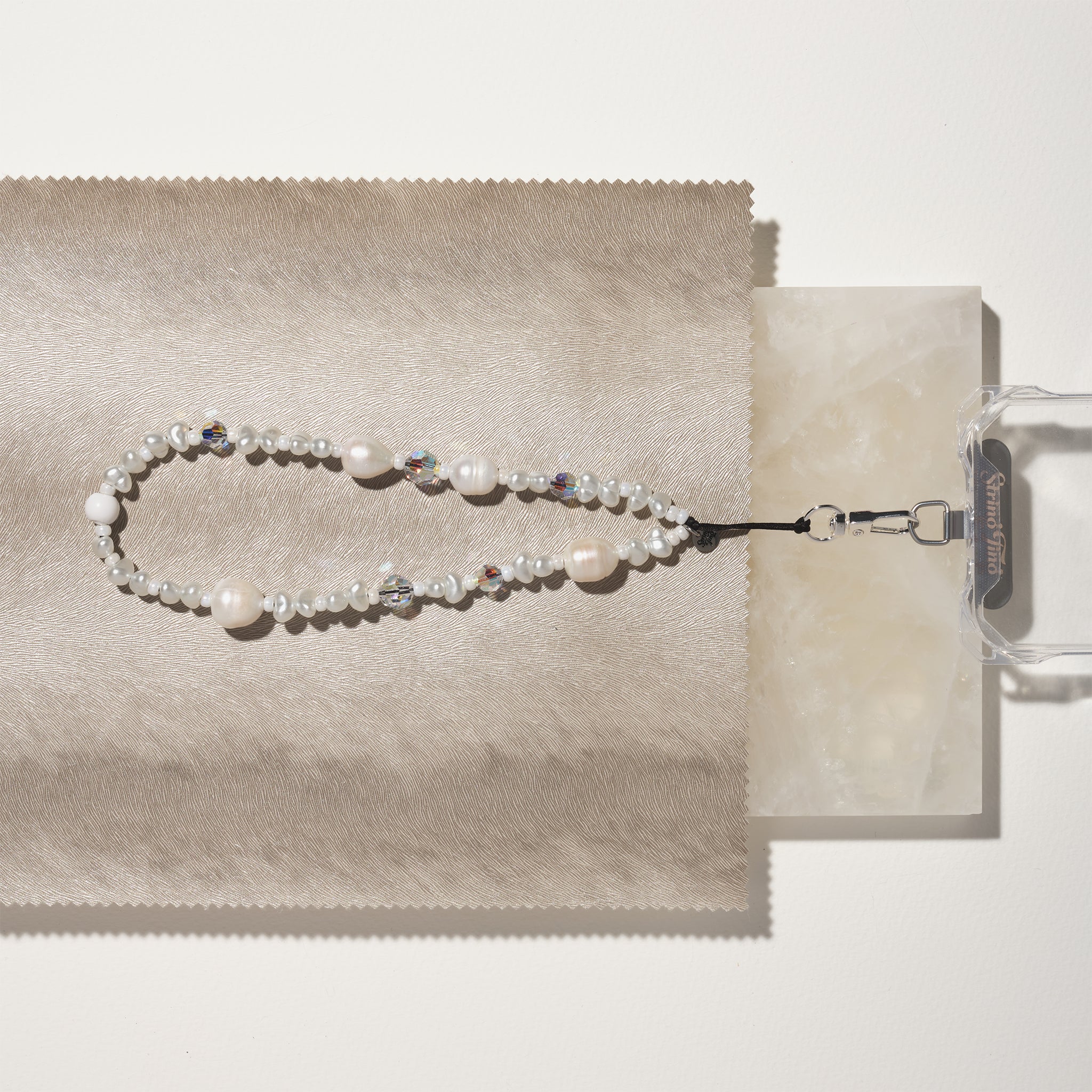 Venus Pearl Trap Wristlet Phone Strap