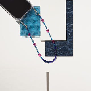 Aqua Flutter-wave Wristlet Phone Chain