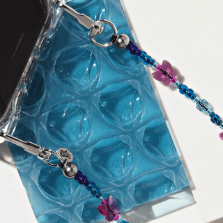 Aqua Flutter-wave Wristlet Phone Chain