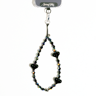 Black Velvet Wristlet Phone Strap