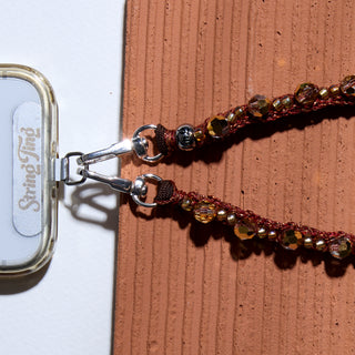 High Thread Count in Bronze Wristlet Phone Chain