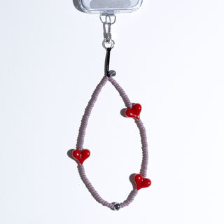 Heart Beat™ Red Velvet Mauve Wristlet Phone Strap