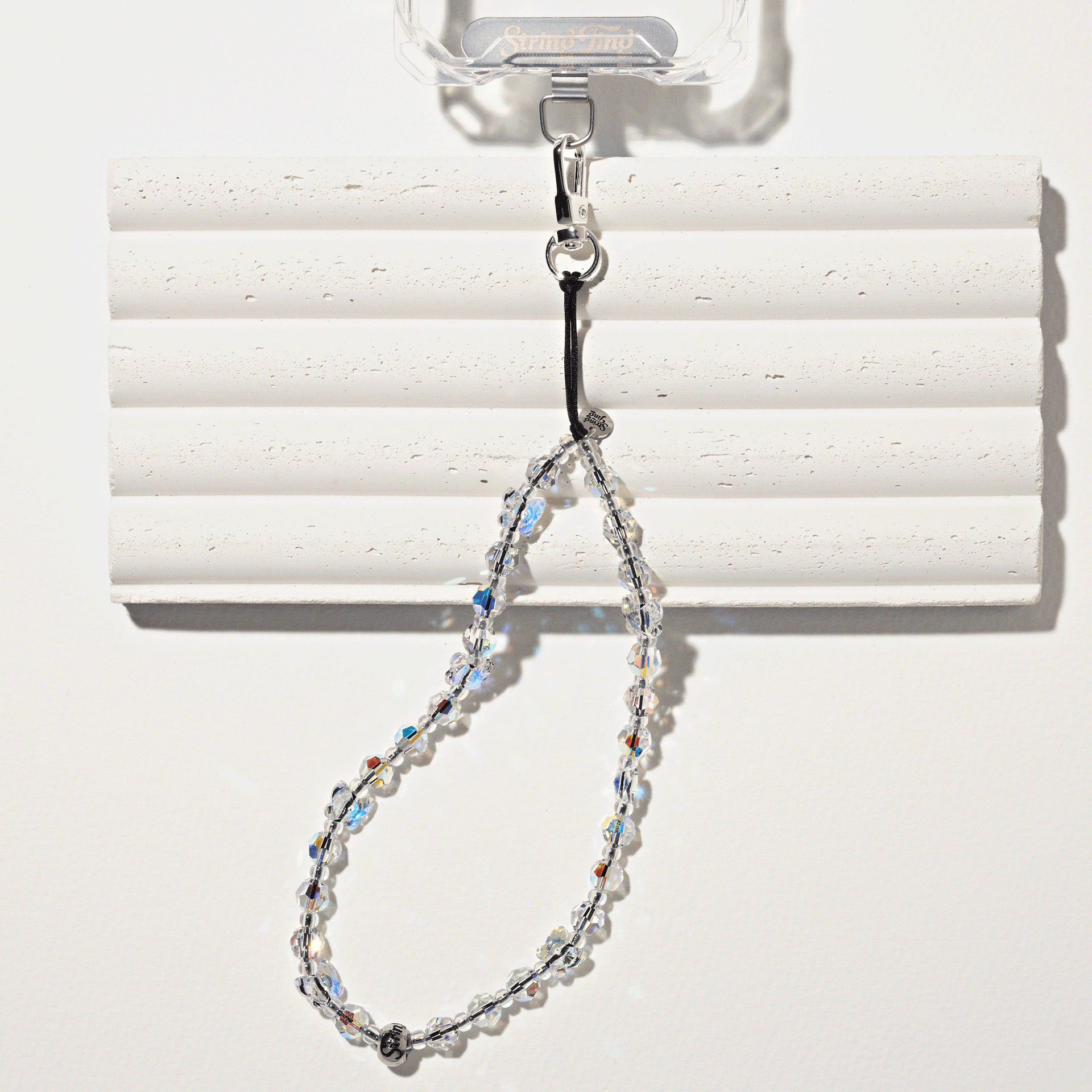 String Ting/ Flutter Drip Crystal ストラップ Flutter Drip Crystal Wristlet Phone Strap | String Ting