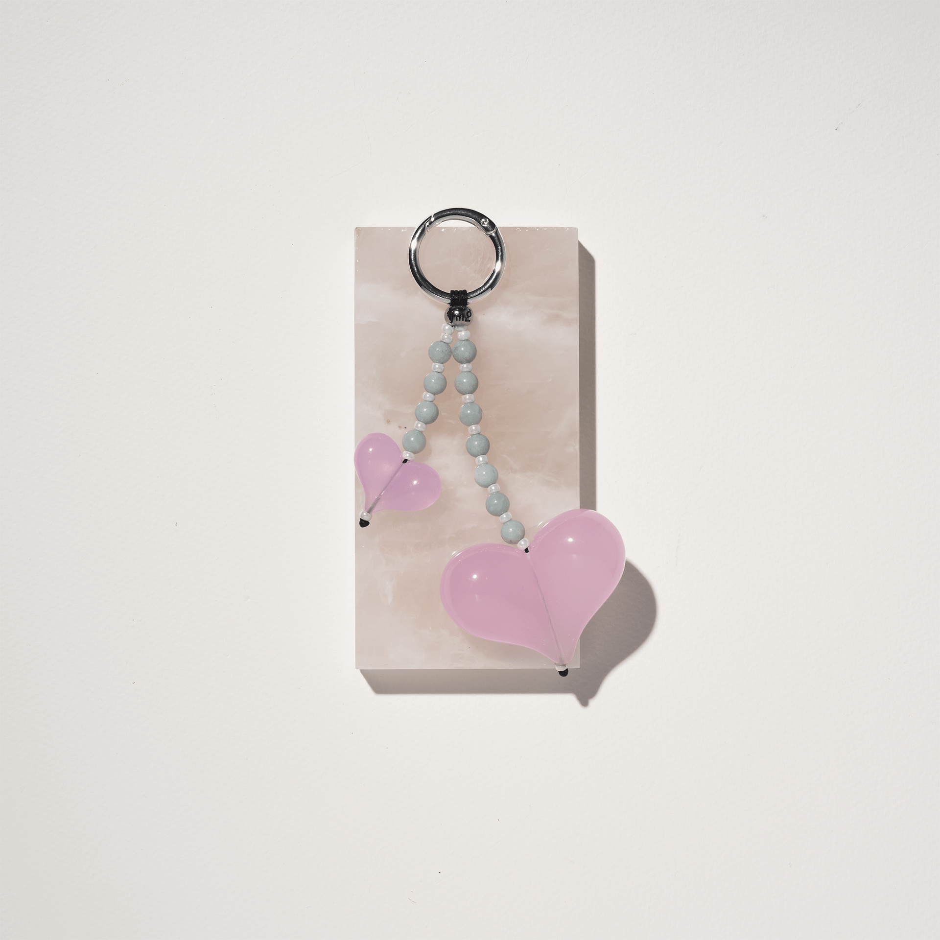 ◆String Ting◆LOVEハートピンク ローズクォーツバッグチャーム Rosewater Heart Bag Charm | String Ting® Official – String