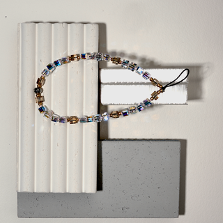 Rich Text Crystal Wristlet Phone Strap