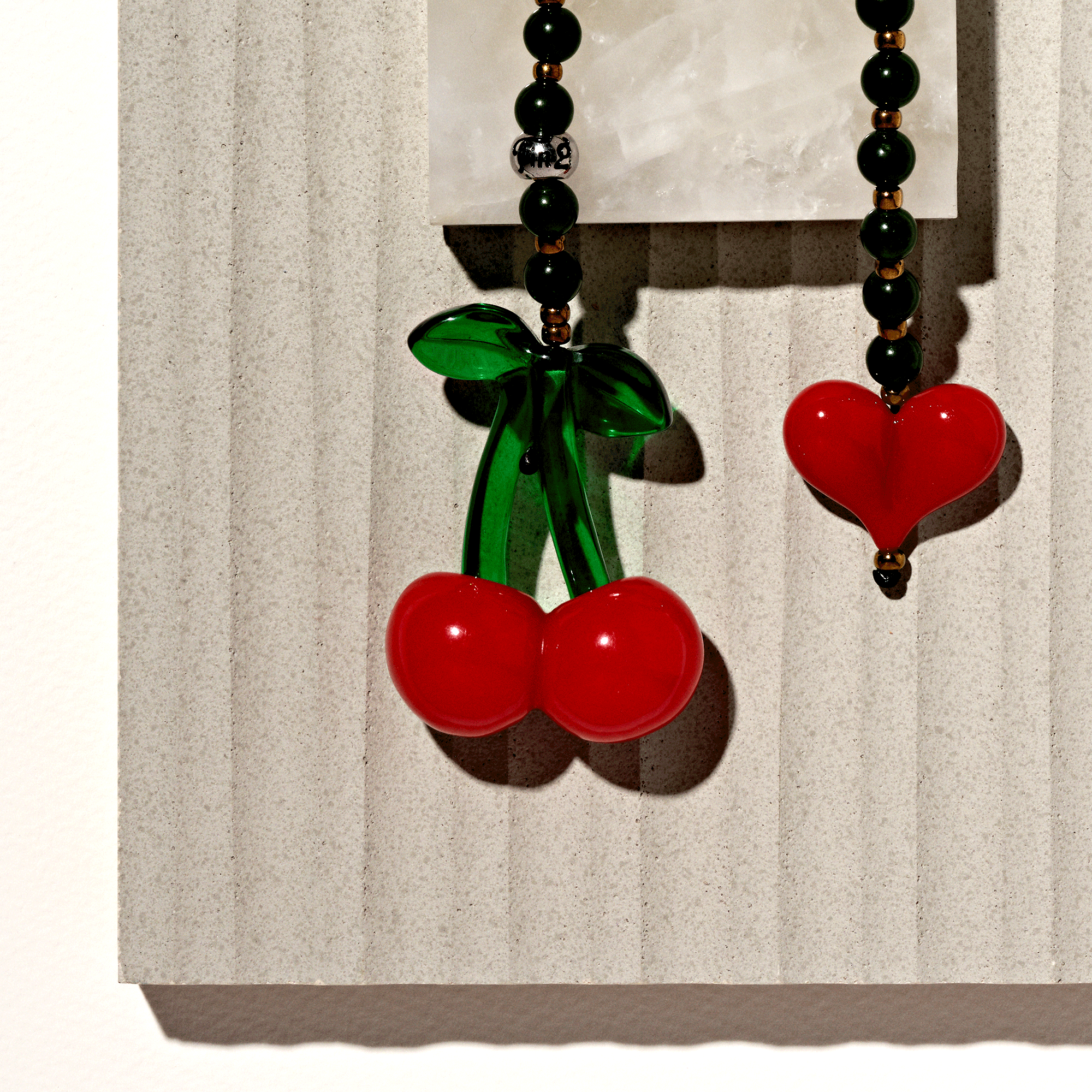 Cherry Drop Jade Bag Charm