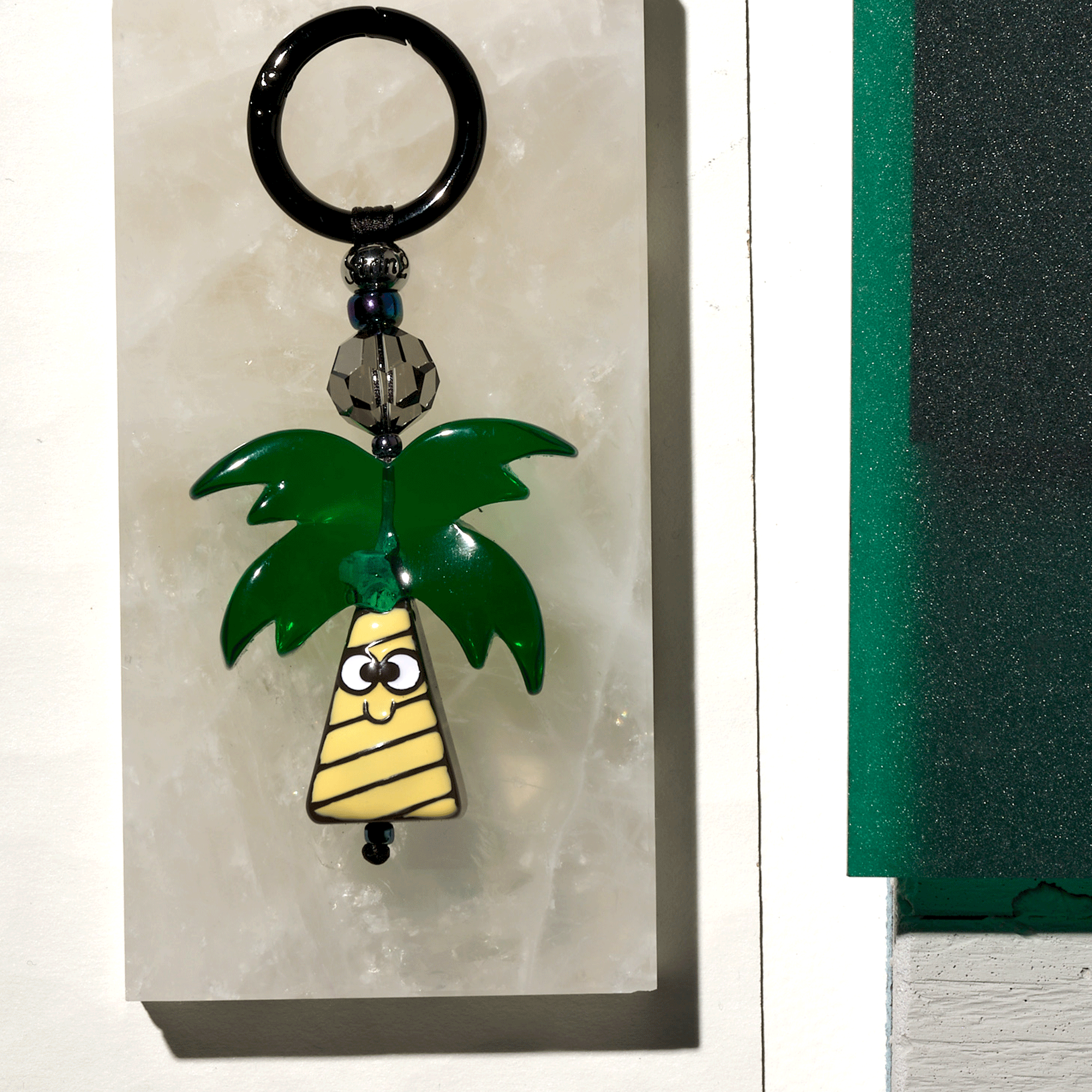 Sunset Palm Drop Bag Charm