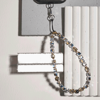 Rich Text Crystal Wristlet Phone Strap