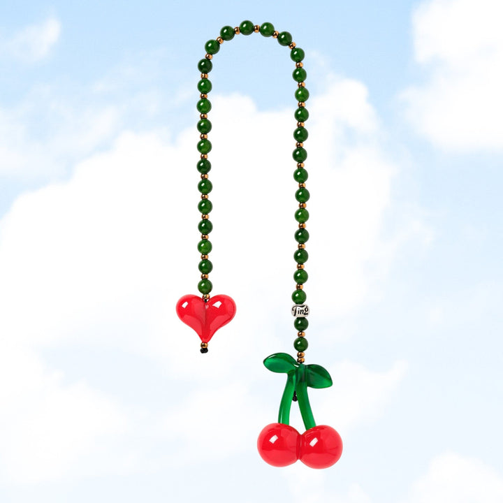 String Ting London Bag Charm Cherry Drop Jade Bag Ting