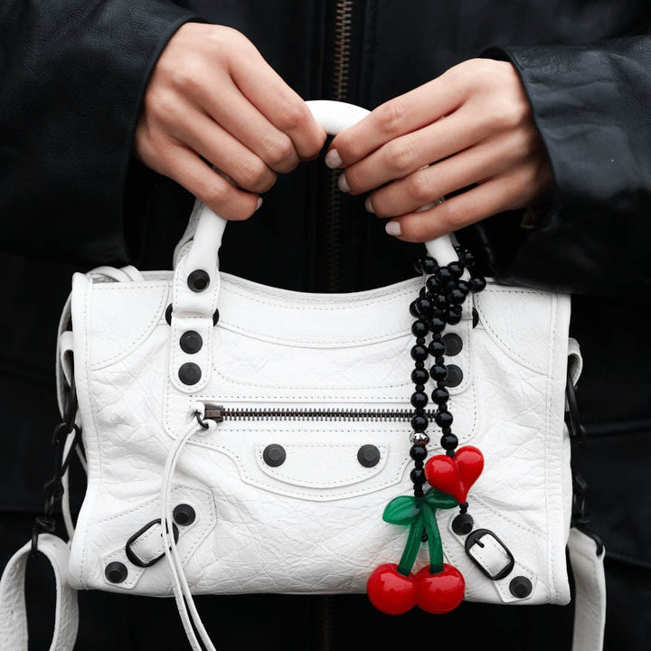 String Ting London Bag Charm Cherry Drop Obsidian Bag Ting