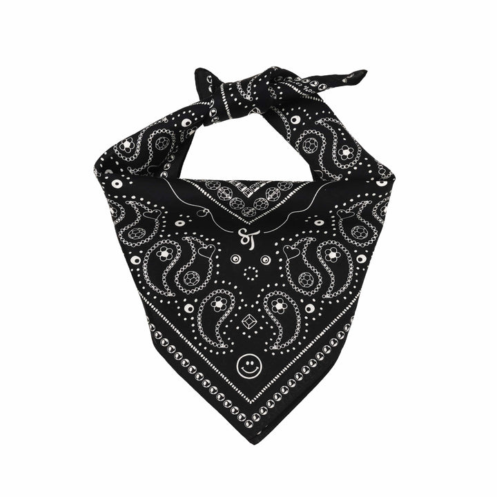 String Ting London Bead Parade 100% Cotton Bandana In Black