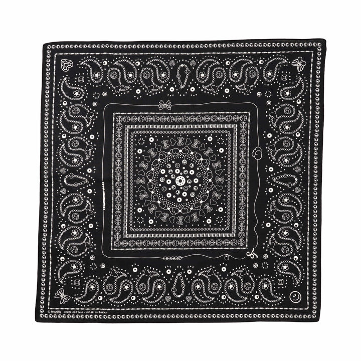 String Ting London Bead Parade 100% Cotton Bandana In Black