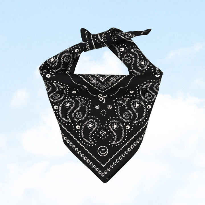 String Ting London Bead Parade 100% Cotton Bandana In Black