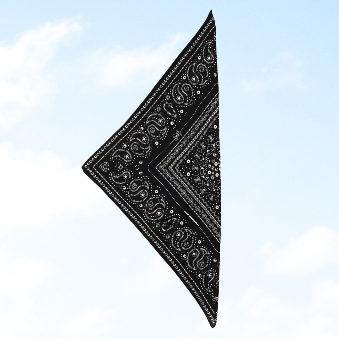 String Ting London Bead Parade 100% Cotton Bandana In Black