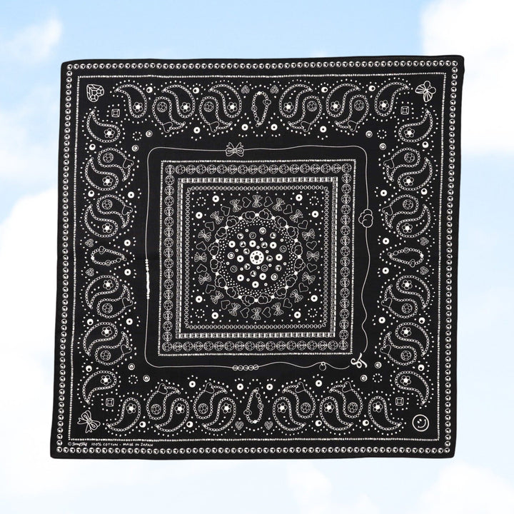 String Ting London Bead Parade 100% Cotton Bandana In Black