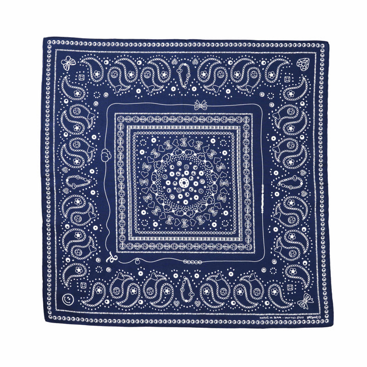 String Ting London Bead Parade 100% Cotton Bandana In Indigo