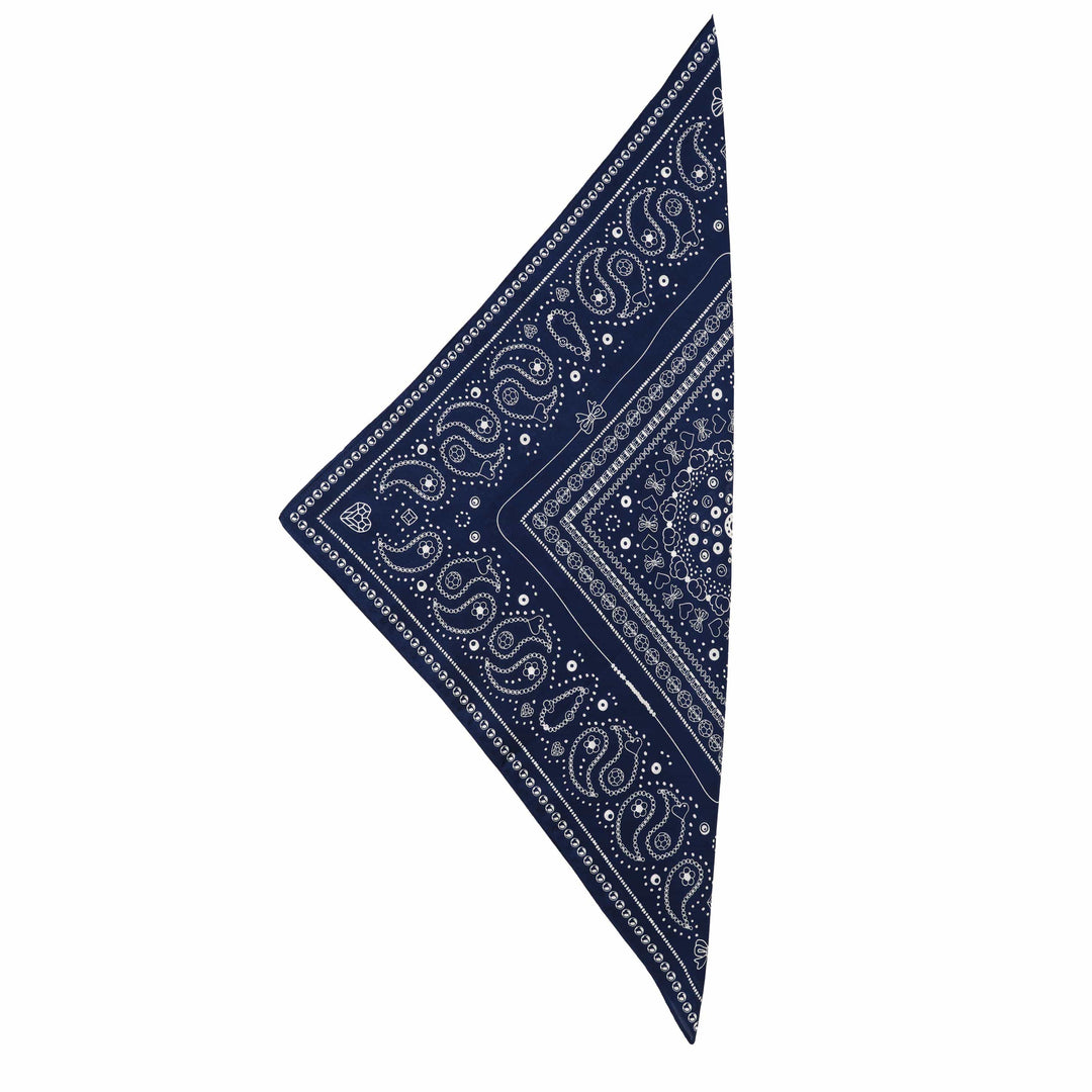 String Ting London Bead Parade 100% Cotton Bandana In Indigo