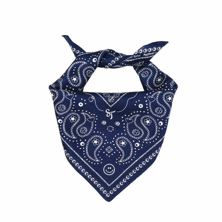 String Ting London Bead Parade 100% Cotton Bandana In Indigo