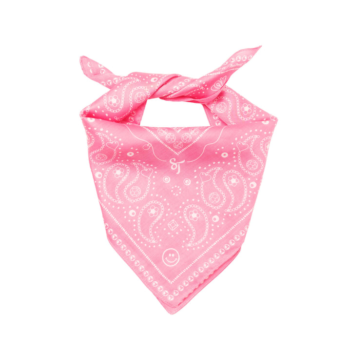 String Ting London Bead Parade 100% Cotton Bandana In Pink