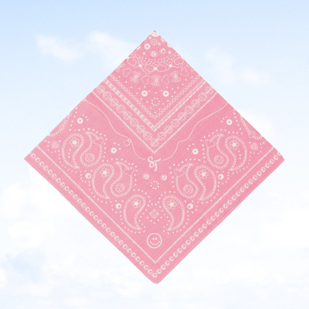 String Ting London Bead Parade 100% Cotton Bandana In Pink