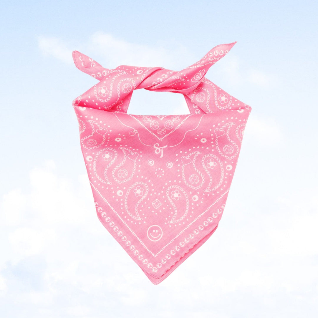 String Ting London Bead Parade 100% Cotton Bandana In Pink