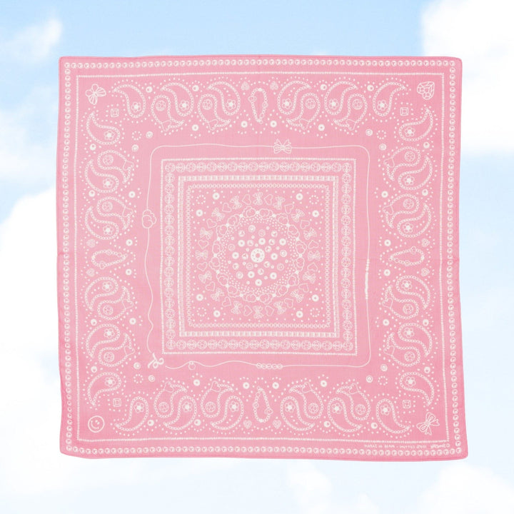 String Ting London Bead Parade 100% Cotton Bandana In Pink