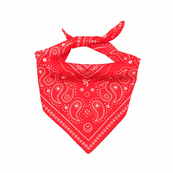 String Ting London Bead Parade 100% Cotton Bandana In Red