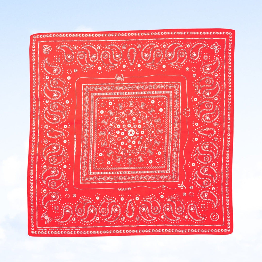 String Ting London Bead Parade 100% Cotton Bandana In Red