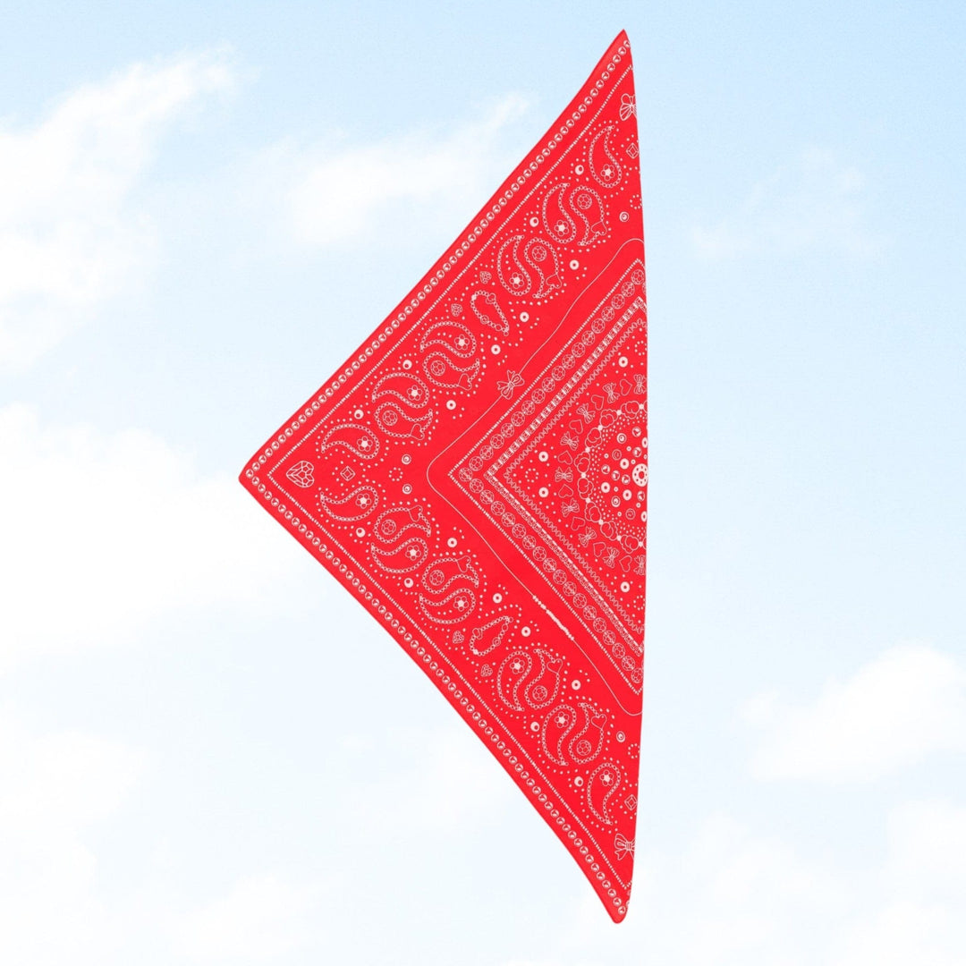 String Ting London Bead Parade 100% Cotton Bandana In Red