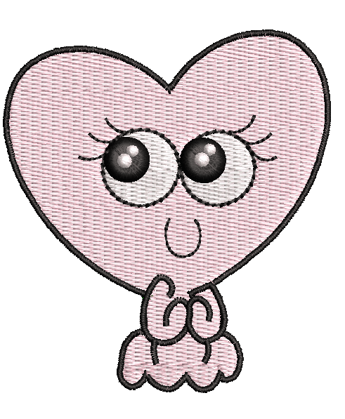 Blushing Heart Embroidered Sticker - String Ting London
