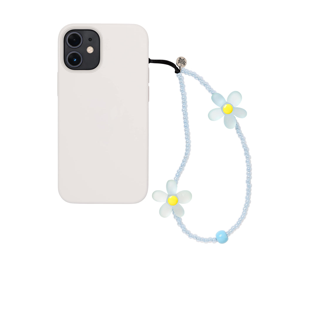 Daisy Chain Baby Blue Wristlet Phone Strap - String Ting London